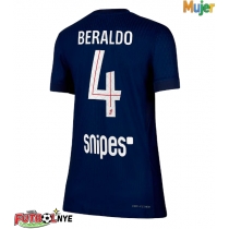 Camiseta Paris Saint-Germain Lucas Beraldo #4 Primera Equipación para mujer 2025-26 manga corta